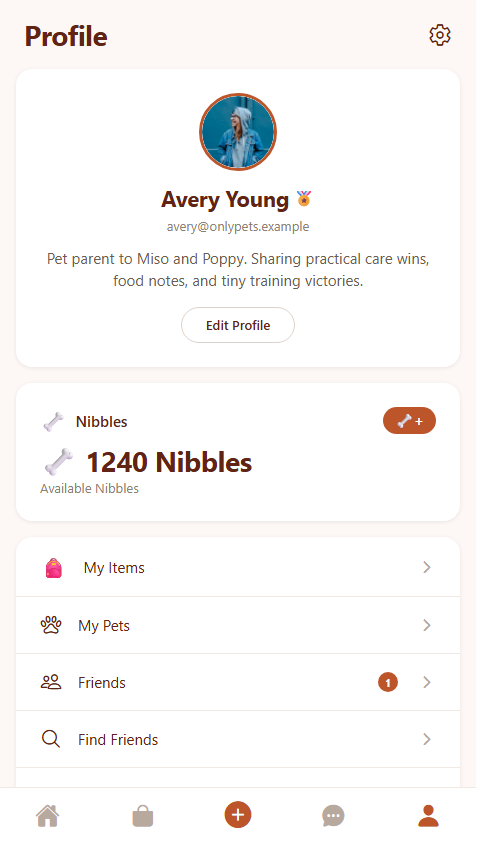 Only Pets: Profile, wallet, rewards, and account surface